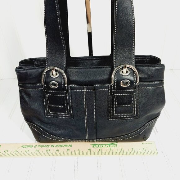 Coach C0873-f12302 Black Leather Satchel 0179 - Picture 5 of 11